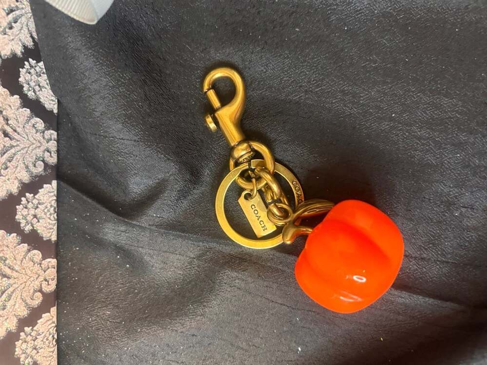 Coach Orange Pumpkin Bag Charm Keychain